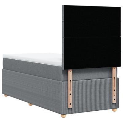 Boxspring met matras stof lichtgrijs 90x190 cm