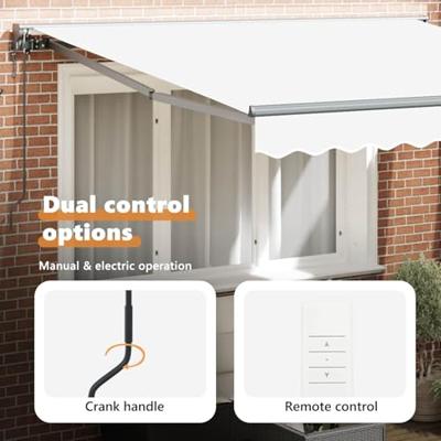 VidaXL Inklapbaar zonnescherm wit 300 x 250 cm polyester en metaal