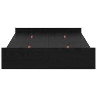 Opbergbedframe met lade Zwart eiken 120 x 190 cm Bewerkt hout - thumbnail