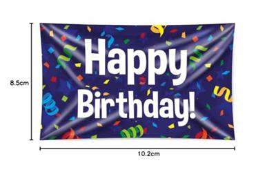Gevelvlag &apos;Happy Birthday&apos; Confetti