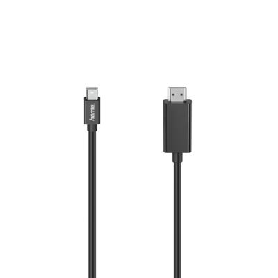 Hama Video-kabel, Mini-DP-stekker - HDMIO-stekker, Ultra-HD 4K, 1,50 m HDMI kabel Zwart