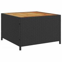 Tuinbank met tafel en kussens L-vormig poly rattan zwart - thumbnail