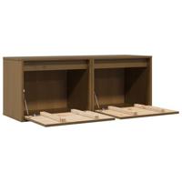 Wandkasten 2 st 45x30x35 cm massief grenenhout honingbruin - thumbnail