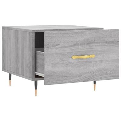 Salontafels 2 st 50x50x40 cm bewerkt hout grijs sonoma eiken