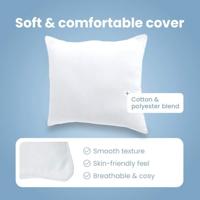 VidaXL Hoofdkussen met kussen wit katoen en polyester - thumbnail