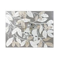 Canvas DKD Home Decor Beige Grijs Blad van een plant 90 x 4 x 70 cm - thumbnail