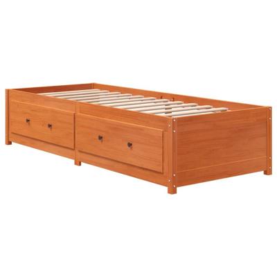 Slaapbank zonder matras 80x200 cm massief grenenhout wasbruin - thumbnail
