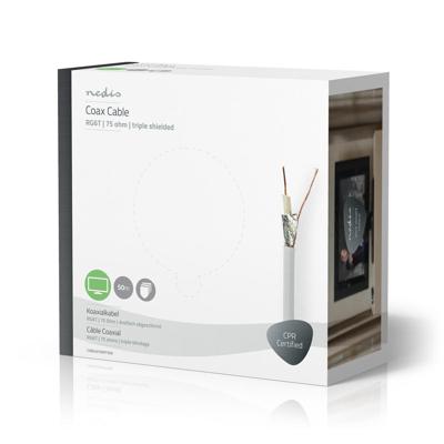 Coaxkabel | RG6T | 50,0 m | Wit Coaxkabel | RG6T | 50,0 m | Wit