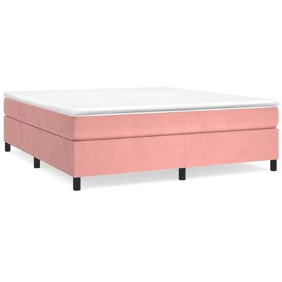 Boxspring met matras fluweel roze 180x200 cm