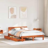 Bedframe met hoofdeinde 3 pcs Wasbruin Massief Vurenhout - thumbnail