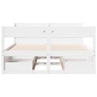 Bedframe zonder matras massief grenenhout wit 160x200 cm - thumbnail