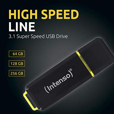 Intenso High Speed Line USB-stick 64 GB Zwart, Geel 3537490 USB-A 3.2 Gen 2