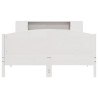 Bed met boekenkast zonder matras grenenhout wit 135x190 cm - thumbnail