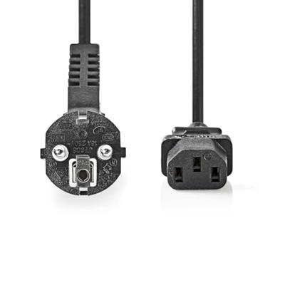 Nedis Stroomkabel | Type F (CEE 7/7) Male | IEC-320-C13 | Gehoekt | Recht | Vernikkeld | 10.0 m | Rond | PVC | Zwart | Label - CEGL10000BK100 Nedis Stroomkabel | Type F (CEE 7/7) Male | IEC-320-C13 | Gehoekt | Recht | Vernikkeld | 10.0 m | Rond | PVC | Zwart | Label - CEGL10000BK100