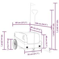 VidaXL Fietstrailer 45 kg ijzer zwart en groen - thumbnail