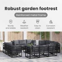 Tuinbankenset 12 pcs Zwart Metaal - thumbnail