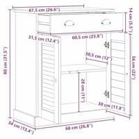 Badkamerkast met opslag VIGO Honingbruin 67.5 x 34 x 80 cm - thumbnail