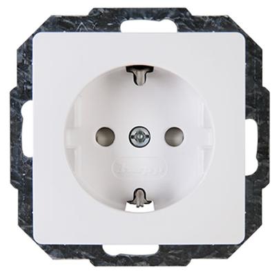 Kopp HK05 enkel stopcontact met randaarde en kinderbeveiliging wit glanzend