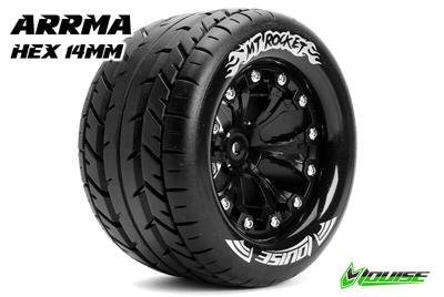 Louise MT-ROCKET Banden Set - 2.8" Velgen Zwart - Hex 14mm (electro 4WD: FR/RR) Louise MT-ROCKET Banden Set - 2.8" Velgen Zwart - Hex 14mm (electro 4WD: FR/RR)