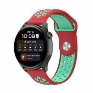 Sport Edition siliconen band - Rood + mintgroen - Huawei Watch 4 (pro) / 3 (pro) / Ultimate