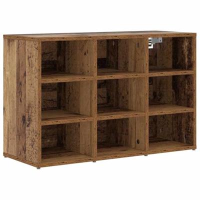 VidaXL Schoenenkast met plank oudhout 77,5 x 30 x 51 cm bewerkt hout