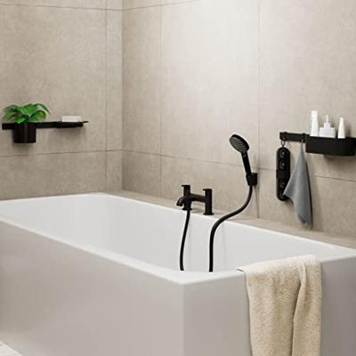 Hansgrohe Badrandmengkraan Met Stopkraan En Handdouche Vernis Blend 2-gats Mat Zwart