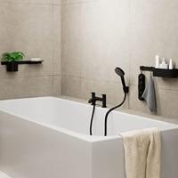 Hansgrohe Badrandmengkraan Met Stopkraan En Handdouche Vernis Blend 2-gats Mat Zwart - thumbnail