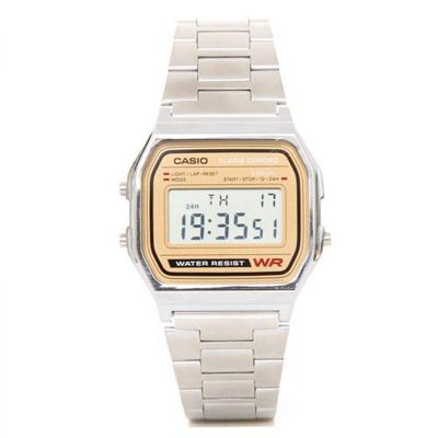 Casio A158WEA-9EF Horloge Classic digitaal staal zilver-en goudkleurig