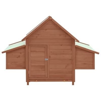 Kippenhok 152x96x110 cm massief vurenhout mokkakleurig en wit Kippenhok 152x96x110 cm massief vurenhout mokkakleurig en wit