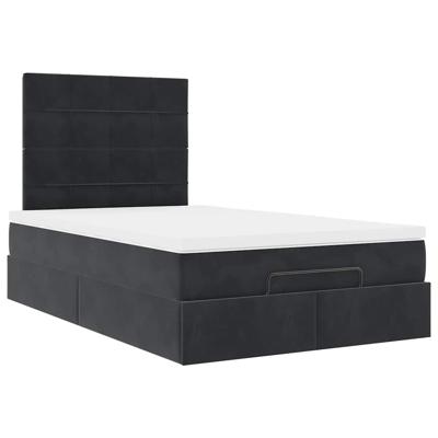 Ottoman bed met matrassen 100x200cm fluweel zwart