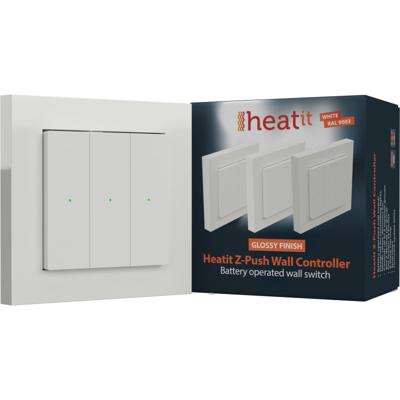 Wandschakelaar Z-Push - RAL9003 Glossy - Heatit- Zwave