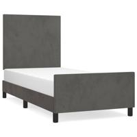 Bedframe zonder matras 100x200 cm fluweel donkergrijs - thumbnail