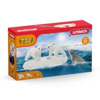 Schleich wild life - ijsberen glijfeestje speelfiguur - thumbnail