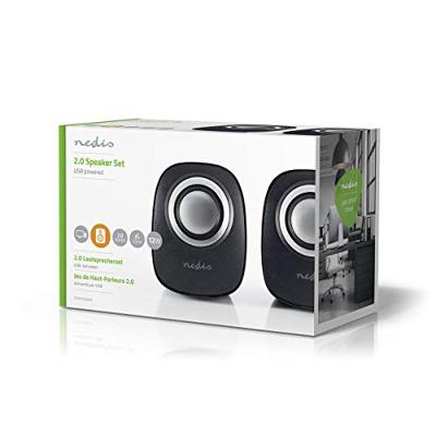 PC-Speaker | 2.0 | 12 W | 3,5 mm Jack | Zwart/Zilver