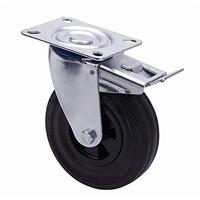 Rueda Ruedas Alex Zwart Rubber Poliamix 60 Kg draaibaar - thumbnail