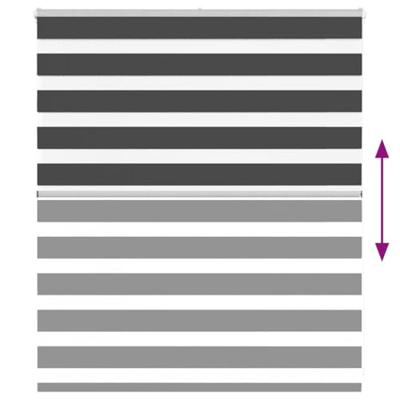 VidaXL Zebra rolgordijn 125x100 cm stofbreedte 120,9 cm zwart