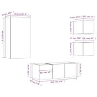 5-delige tv-wandmeubelset met LED bewerkt hout gerookt eiken - thumbnail