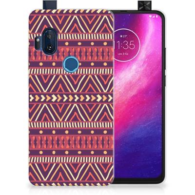 Motorola One Hyper TPU bumper Aztec Paars Motorola One Hyper TPU bumper Aztec Paars