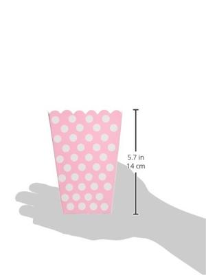 Popcornbakjes Roze Met Witte Stippen (8st)