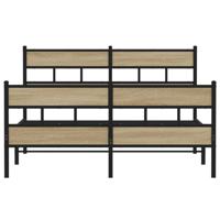 Bedframe zonder matras metaal sonoma eikenkleurig 140x200 cm - thumbnail