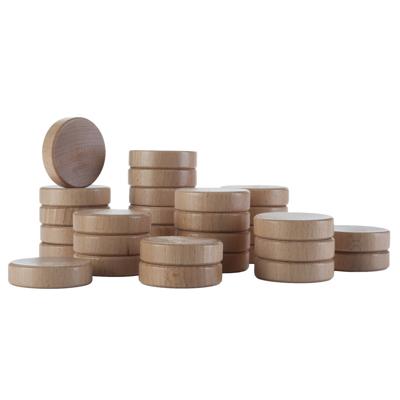 Set sjoelschijven groot, hol gedraaid, beukenhout