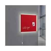 Sigel SI-GL402 Glasmagneetbord Artverum LED Light 480x480x15 Rood - thumbnail