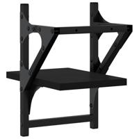 Wandschappen met stangen 2 st 20x25x30 cm zwart - thumbnail
