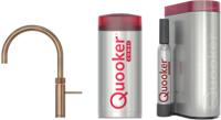 Quooker Fusion Round messing patina met COMBI+ boiler en CUBE reservoir 5-in-1 kokend water kraan - thumbnail