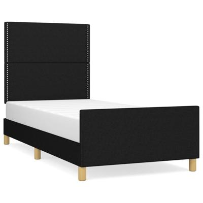 Bedframe zonder matras stof zwart 200x200 cm - thumbnail