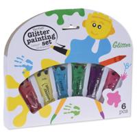 Glitterverf set 6 stuks - thumbnail