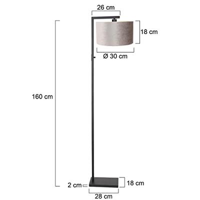 Steinhauer Vloerlamp Stang H 160 cm zilveren kap - zwart