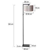 Steinhauer Vloerlamp Stang H 160 cm zilveren kap - zwart - thumbnail