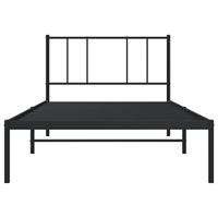 Bedframe met hoofdbord metaal zwart 90x190 cm - thumbnail