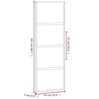 VidaXL Schuifdeur 76x205 cm gehard glas en aluminium zwart - thumbnail